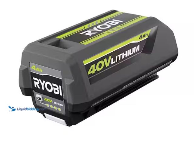 Lot 49-1567755 - RYOBI 40V Lithium-Ion 4.0 Ah Battery, Model # OP4040A1, Slightly used, Tested works.   Ref#SBS0114