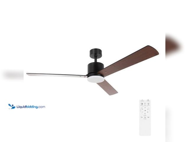 Lot 49-2021696 - Hampton Bay Orla 52 in. Quiet Indoor Matte Black Ceiling Fan with LED Light kit and Remote Control. ...