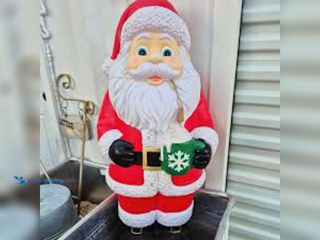 Lot 49-1539975 - 34in Standing Santa Claus Plastic Decoration With Battery Operated LED Lights, Unused  Ref#HOL1113
