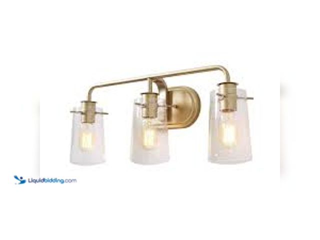 Lot 49-5545295 - Bellees Lighting Suntiny 3-Light Gold Bathroom Vanity Light Model: A03568 New