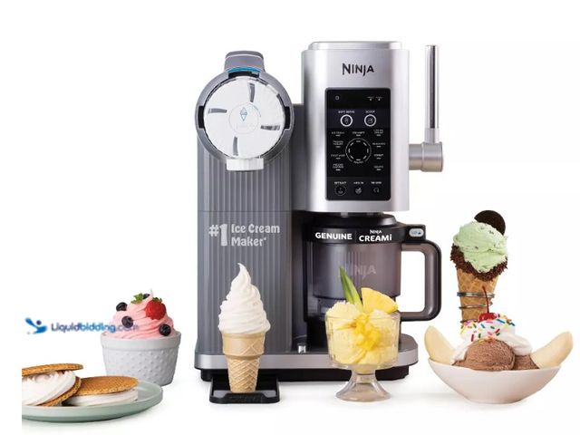 Lot 49-5574244 - Ninja CREAMi Scoop & Swirl Ice Cream and Soft Serve Maker 13 One-Touch Programs NC701 Gray. New. Dam...