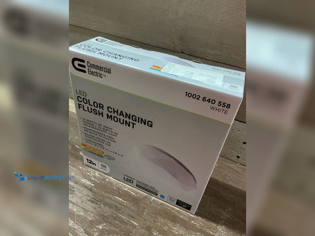 Lot 49-3535359 - HB 12 in. White Dome Diamond Cut LED Flush Mount Ceiling Light Fixture 910 Lumen New