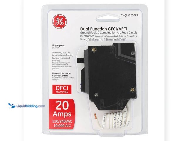 Lot 49-5449447 - GE
Q-Line 20 Amp 1-Pole Dual Function Arc Fault/GFCI Breaker Unused