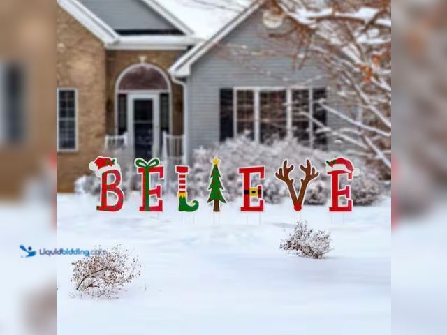 Lot 49-1546921 - Glitzhome 23 in. H Set of 7 BELIEVE Yard Stake or Wall Decor (KD, 2-Function), Model # 2010200009, U...