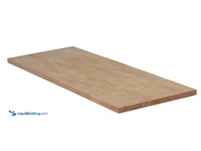 Lot 49-2022910 - Hampton Bay 4 ft. L x 25 in. D Unfinished Hevea Solid Wood Butcher Block Countertop with Standard Ed...