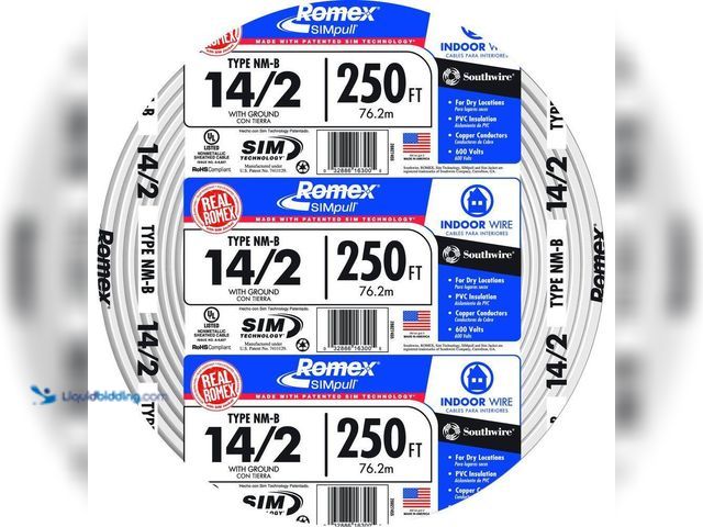 Lot 49-5409077 - Southwire
250 ft. 14/2 Romex SIMpull Solid NM-B W/G Wire Unused