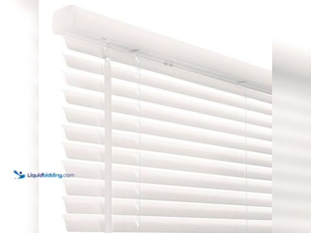 Lot 49-5572303 - QTY 2 - StyleWell re-Cut 35 in. W x 72 in. L Cordless Light Filtering White Vinyl Mini Blind with 1 ...
