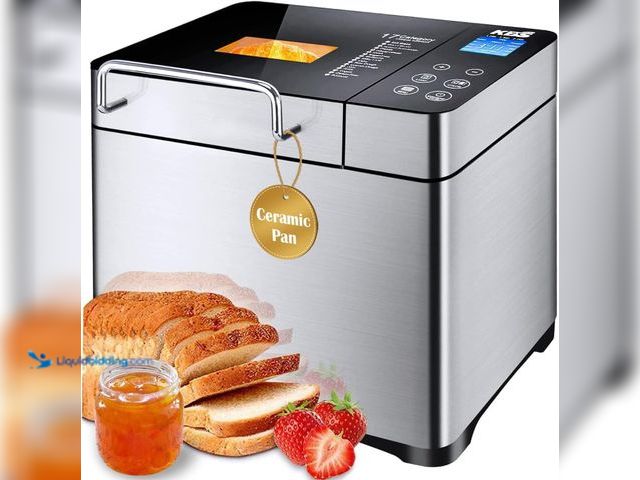 Lot 49-5414270 - KBS Pro Stainless Steel Bread Machine, 2LB 17-in-1 Programmable XL Bread Maker with Fruit Nut Dispen...