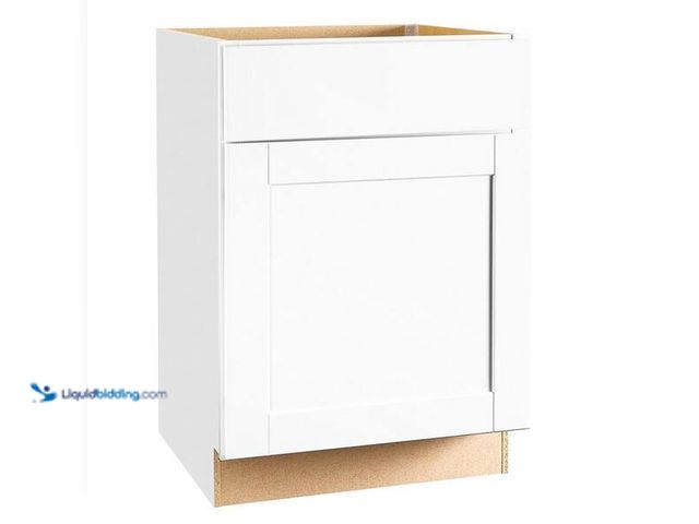 Lot 49-5452451 - Hampton Bay
Shaker 24 in. W x 24 in. D x 34.5 in. H Assembled Base Cabinet in Satin White. SKU # 10...