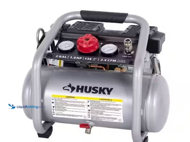 Lot 49-2004185 - Husky 2 Gal. 135 PSI Portable Electric Oil-Free Quiet Jobsite Air Compressor with Dual Pressure Gaug...