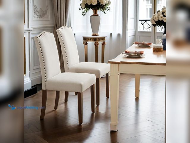 Lot 49-5459504 - Modern Dining Chair Set of 2. Unused with attachments. Model #C-8109-2P-BG.