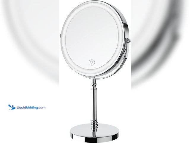 Lot 49-5453227 - Lighted Makeup Mirror, 3000 mAh Rechargeable Double Sided Magnifying Vanity Mirror with 3 Colors, 1x...