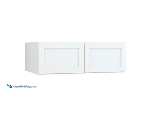 Lot 49-1571083 - Hampton Bay Courtland 36 in. W x 24 in. D x 12 in. H Assembled Shaker Wall Bridge Kitchen Cabinet in...