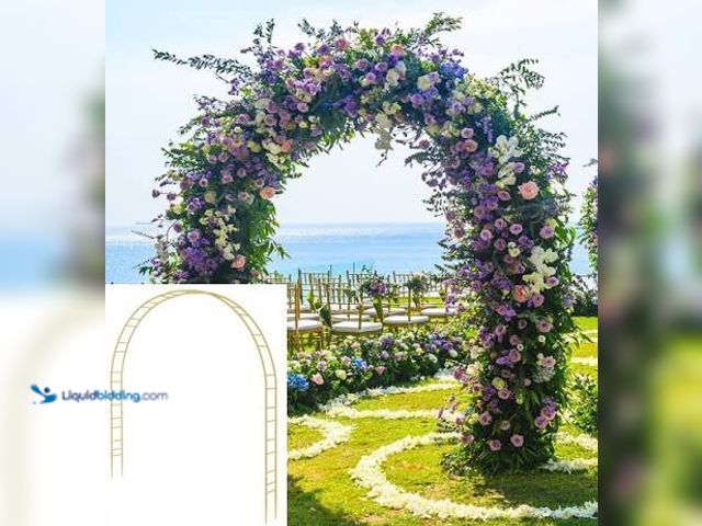 Lot 49-5545622 - Queension Garden and Wedding Arch (Painted Bronze) Unused with hardware