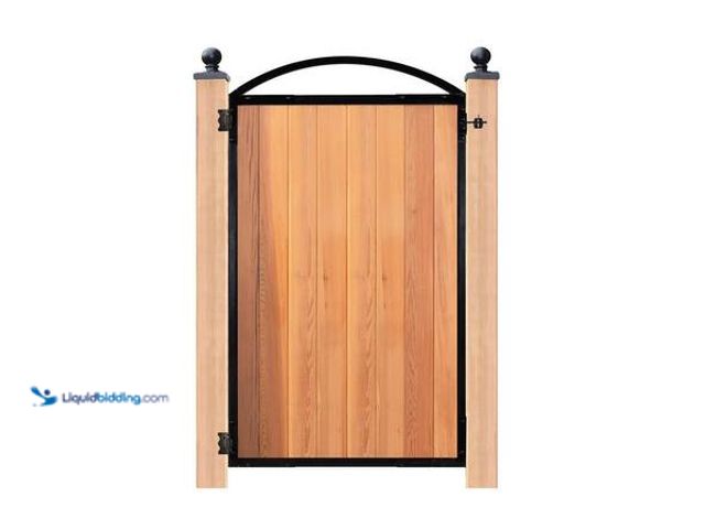 Lot 49-5548765 - NUVO IRON Black Galvenized Steel 8-Board Gate Frame for 47 in. W Opening with Removable Arch Model #...