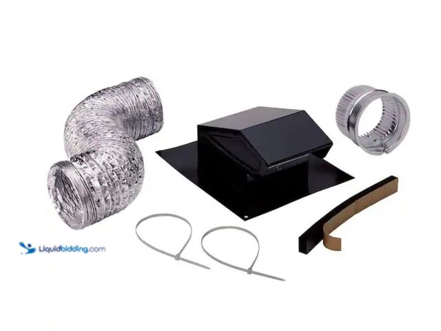 Lot 49-1622420 - Broan-NuTone 3 in. to 4 in. Roof Vent Kit for Round Duct Steel in Black, Model # RVK1A, Unused, Roof...