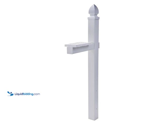 Lot 49-5406741 - Architectural mailboxes Whitley Plastic, Crossarm, Convertible Mailbox Post, White, Model#WP000WAM, ...