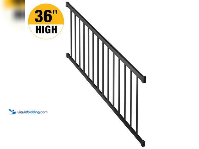 Lot 49-2024756 - PEAK Aluminum Railing 36 in. H x 6 ft. W Aluminum Deck Railing Stair Kit with Pickets for 36 in. Hig...