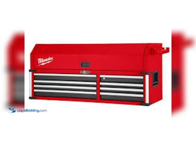 Lot 49-5415860 - Milwaukee High Capacity 56 in. W x 22 in. D 8-Drawer Top Tool Chest. Model # 48-22-8558M. Unused