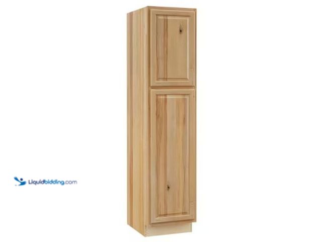 Lot 49-2025248 - Hampton Bay Hampton 18 in. W x 24 in. D x 84 in. H Assembled Pantry Kitchen Cabinet in Natural Hicko...