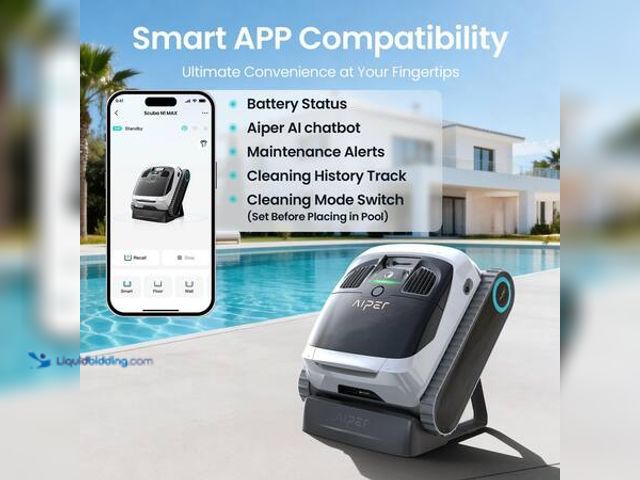 Lot 49-5554272 - AIPER Scuba N1 Max, Robotic Pool Vacuum, In Ground, for Pool Floor, Wall, Waterline, App Control Use...