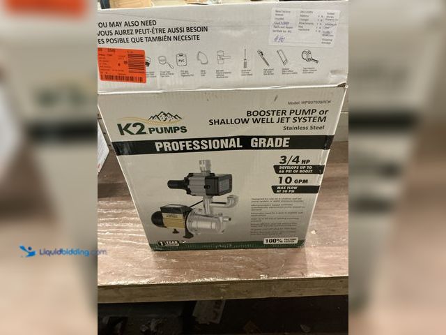 Lot 49-5487003 - K2
3/4 HP Stainless Steel Automatic Booster Pump (scuffs and scratches) (unable to test) Used