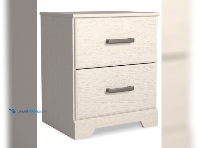 Lot 49-1549156 - Signature Design by Ashley Stelsie Contemporary 2 Drawer Nightstand, 24.41" Tall, White, Model # B09...