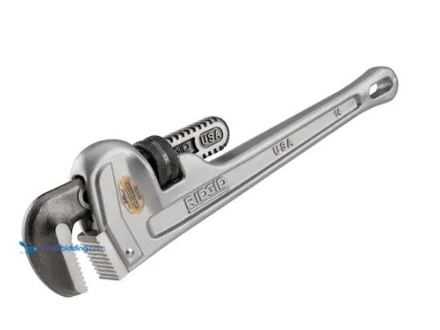 Lot 49-1518483 - RIDGID 14 in. Aluminum Straight Pipe Wrench for Plumbing, Sturdy Plumbing Pipe Tool with Self Cleani...