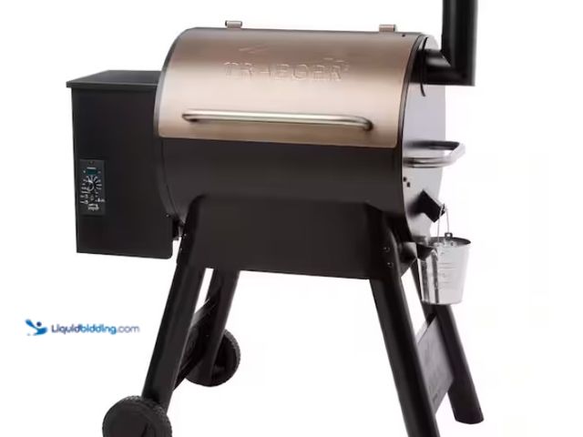 Lot 49-1567809 - Traeger Pro Series 22-Pellet Grill and Smoker in Bronze, Model # TFB57PZB, Unused, Hopper top edges ...