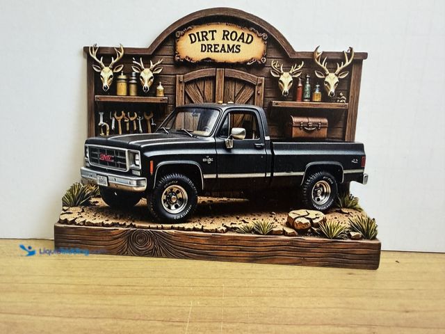 Lot 49-1792873 - New Squared body, GMC, Pick Up Truck keychain holder hangs on wall four hooks measurements are 8 1/2...