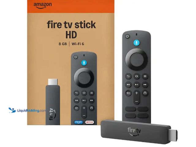 Lot 49-5574161 - Amazon - Fire TV Stick 2nd Gen HD, free & live TV, Alexa Voice Remote, powered by the TV, effortless...