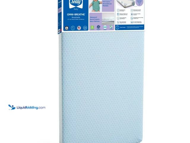 Lot 49-5560114 - Sealy OmniBreathe Breathable Standard Crib 4.5" Foam Mattresses - Blue. New