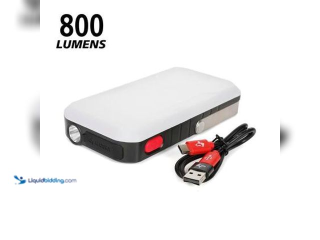 Lot 49-3565642 - Husky 800 Lumens 3-in-1 Rechargeable LED Utility Light with 10000 mAh Power Bank. Model # 91641. Unu...