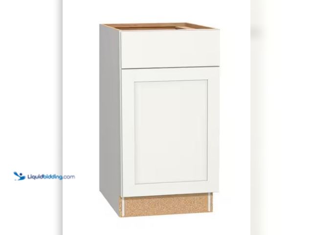 Lot 49-1569766 - Hampton Bay Westfield Feather White Shaker Stock Assembled Base Kitchen Cabinet (18 in. W x 23.75 in...