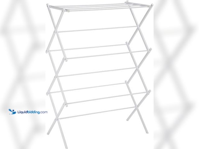 Lot 49-5554344 - Amazon Basics Foldable Portable Clothes Drying Rack for Indoor Air Drying, Collapsible Design, 14.5"...