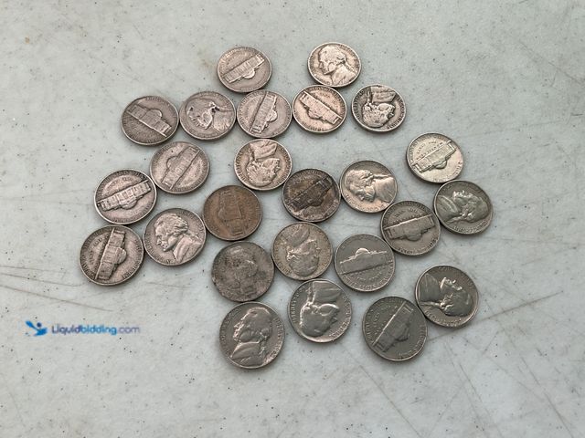 Lot 49-1505808 - 25 VINTAGE JEFFERSON NICKELS FROM 1940’S-1960’S #COINS1211