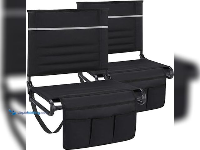 Lot 49-5438135 - Stadium Seats with Back Support, Bleacher Seat with Back and Cushion, 400lb Capacity, 2pcs. Model: b...