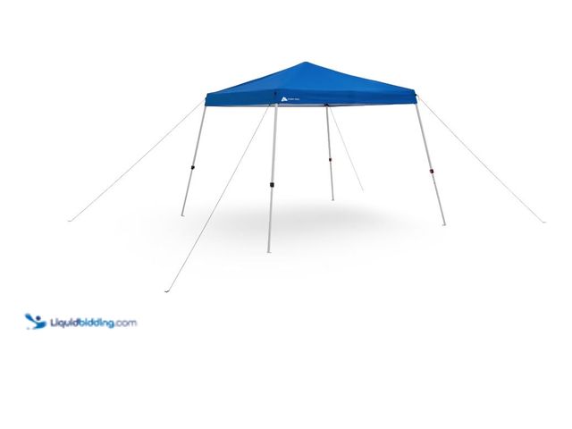 Lot 49-2026331 - Ozark Trail Instant 10 ft x 10 ft Slant Leg Pop-Up Canopy Tent, Blue. Model #791350548. MSRP: $59.97...
