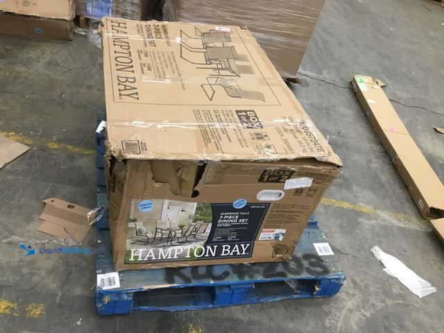 Lot 49-5408404 - PARTS AND REPAIR. Hampton Bay Glenridge Falls Metal Padded Sling Rectangular Outdoor Dining Chairs i...