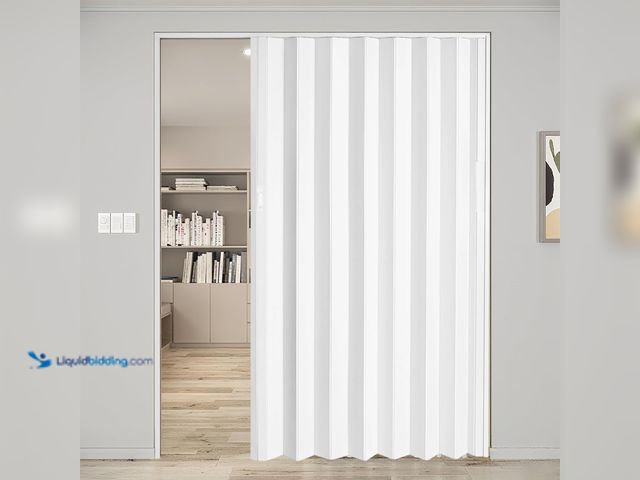 Lot 49-5485677 - 60X80in PVC Internal Accordion Folding Door,Accordion Closet Door,Folding Closet Doors - Includes In...