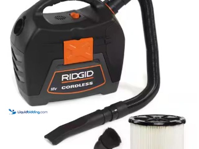 Lot 49-2025439 - RIDGID 3 Gal. 18V Cordless Handheld Shop Vacuum WD0319 Wet Dry Vac (Vac Only) with Filter, Expandabl...