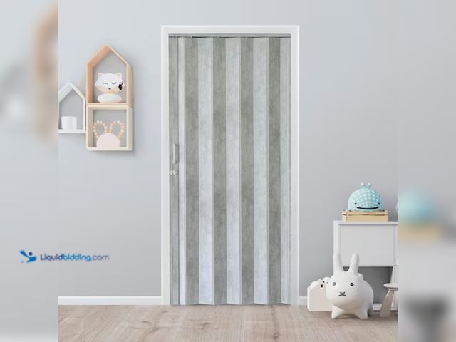 Lot 49-2000149 - Everbilt Accordion Door Saturn Stone Grey 36 in. x 80 in., Model # SAT-36X80SG, Unused.   Ref#HD0629