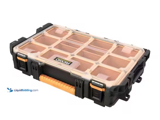Lot 49-2000189 - RIDGID Pro Gear System Gen 2.0 Stackable Durable Weather Resistant 10-Compartment Small Parts Organi...