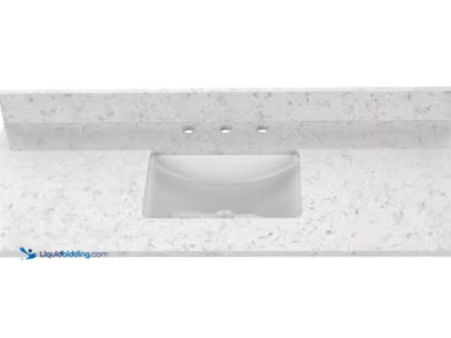 Lot 49-1518098 - Home Decorators Collection 49 in. W x 22 in. D Quartz Vanity Top in Snow Orchid with White Ceramic R...