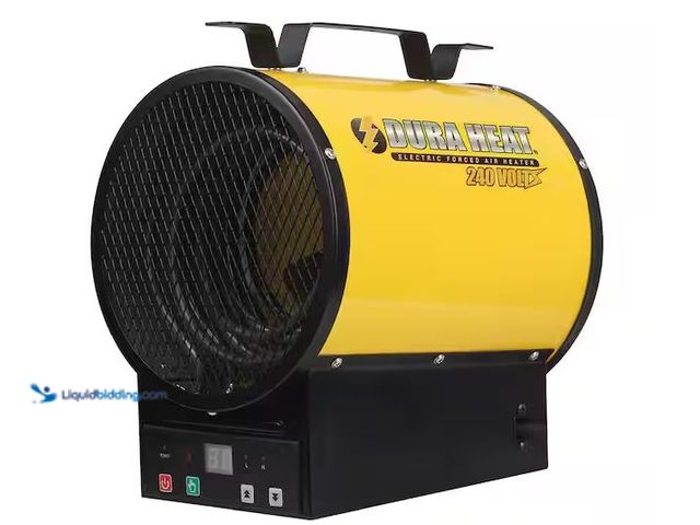Lot 49-1576590 - DuraHeat Remote Controlled, 3750 Watt, 12,800 Btu, 220 Volt Mountable Or Portable Electric Fan Force...