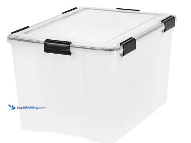Lot 49-5478353 - IRIS
74 Qt./18.5 Gal. WeatherPro Storage Tote 
Internet # 300735908
Model # 110586
Store SKU # 1...