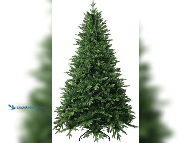 Lot 49-5447602 - 6FT Artificial Christmas Tree with 1413 PE&PVC Mixed Branch Tips, Unlit Hinged Premium Spruce Fake X...