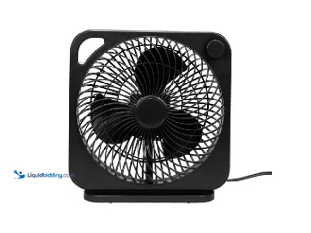 Lot 49-1625731 - Mainstays 9" 3-speed Indoor Personal Table Electric Fan, Portable Handle, Black, Model# FN2006BK, Sl...