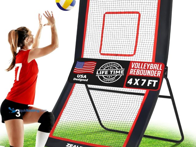 Lot 49-5487624 - Lacrosse Rebounder, 4x7FT/4x6FT Volleyball Rebounder for Backyard with 5 Rebound Angles, Target Stri...