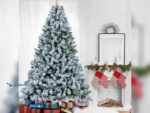 Lot 49-1546884 - Lenago Christmas Tree Christmas Decorations 7ft Snow Flocked Premium Holiday Pine Branches Holiday C...